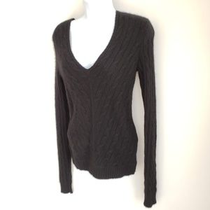 Ralph Lauren black cashmere v neck mitered S